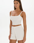 soft rib cropped cami cream