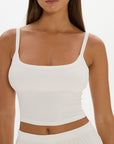 soft rib cropped cami cream
