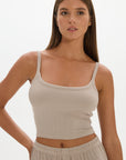 soft rib cropped cami Taupe