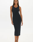 soft rib tank dress Black
