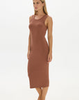 soft rib tank dress brown