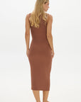 soft rib tank dress brown