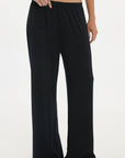 soft rib pants Black