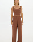 soft rib brown pants