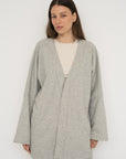 French Terry Cotton Blend Jacket- Grey Marle