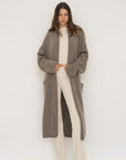 Cashmere Wool Long Cardigan Coat - Walnut Marle