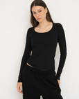Soft Rib Scoop Neck Top