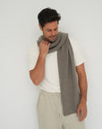 Cashmere Wool Long Cardigan Scarf - Walnut Marle