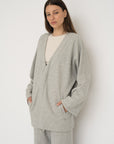 French Terry Cotton Blend Jacket- Grey Marle