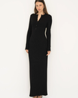 Long Sleeve Henley Maxi Dress