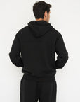Organic Cotton Zip-Up Hoodie - Black