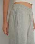 French Terry Wide Leg Pants - Grey Marle