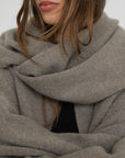 Cashmere Wool Long Cardigan Scarf - Walnut Marle