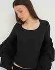 Soft Rib Scoop Neck Top