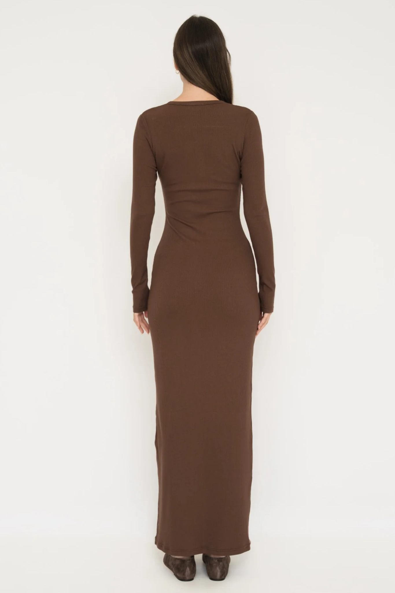 Long Sleeve Henley Maxi Dress