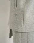 French Terry Cotton Blend Jacket- Grey Marle