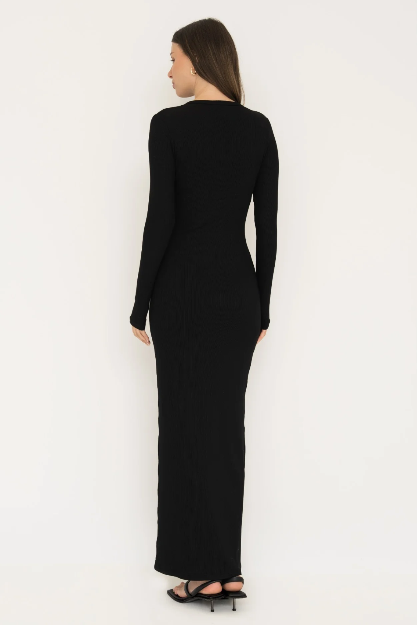 Long Sleeve Henley Maxi Dress