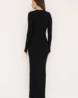 Long Sleeve Henley Maxi Dress