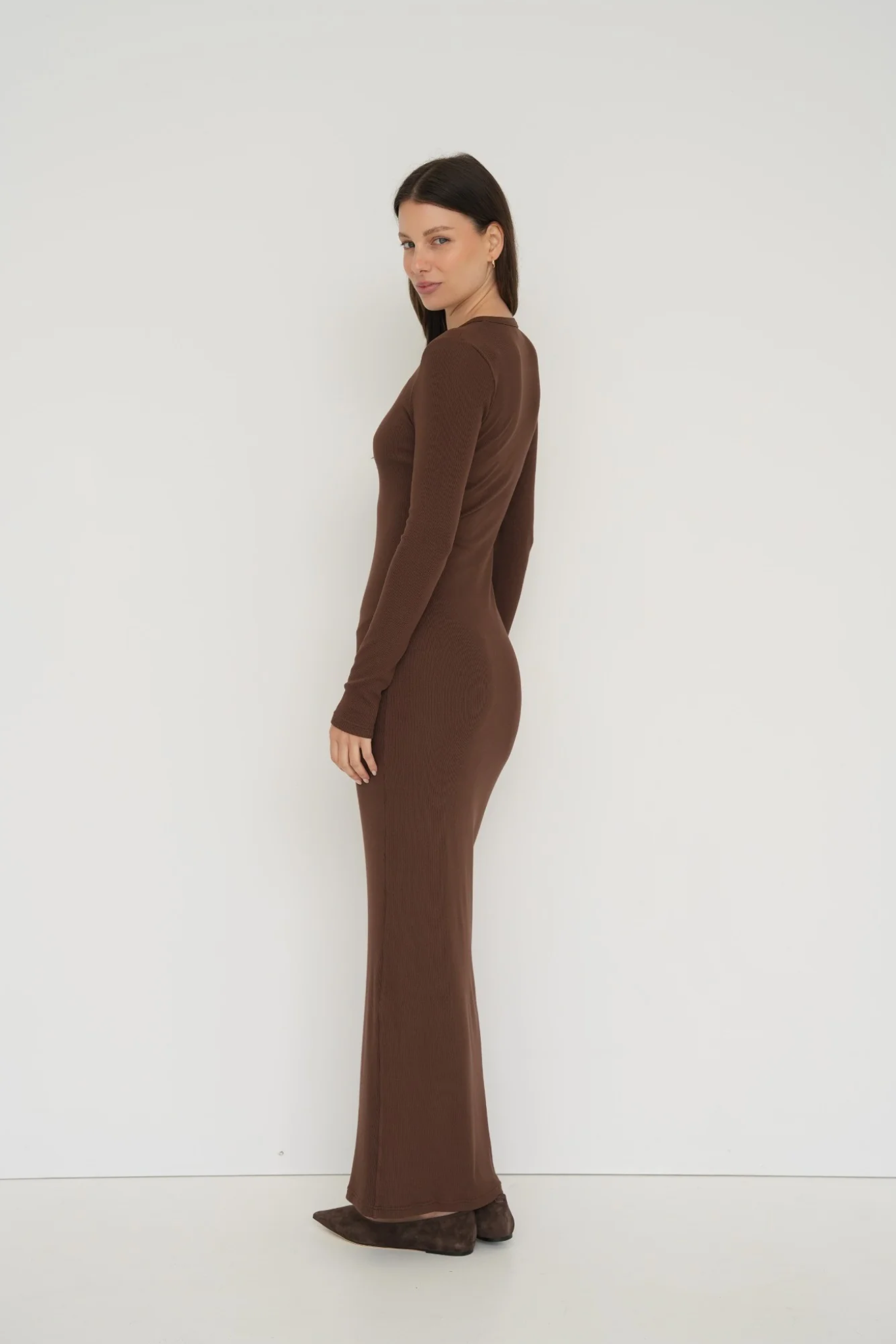Long Sleeve Henley Maxi Dress