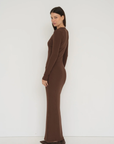 Long Sleeve Henley Maxi Dress