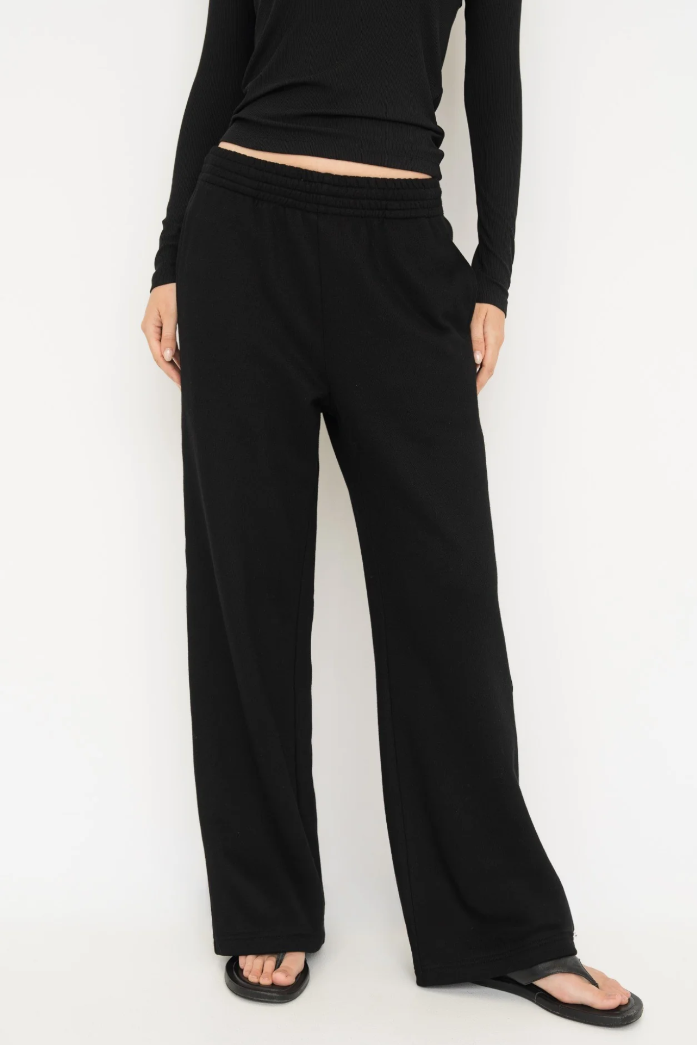 Upgrade your downtime with the French Terry Wide Leg Pants from AOCO. Crafted from ultra-soft fabrics, these chic bottoms provide a flattering, relaxed fit.