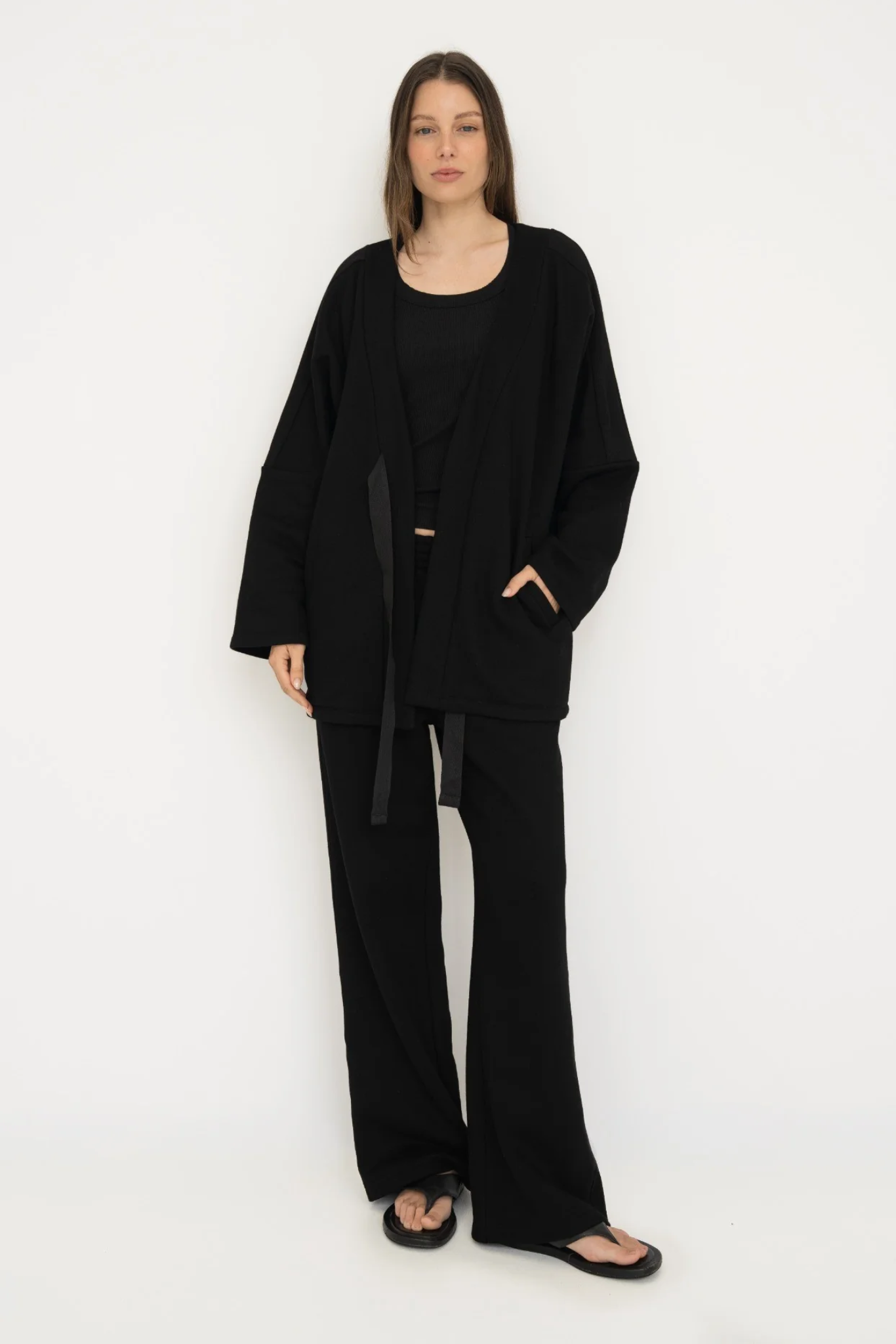 Upgrade your downtime with the French Terry Wide Leg Pants from AOCO. Crafted from ultra-soft fabrics, these chic bottoms provide a flattering, relaxed fit.