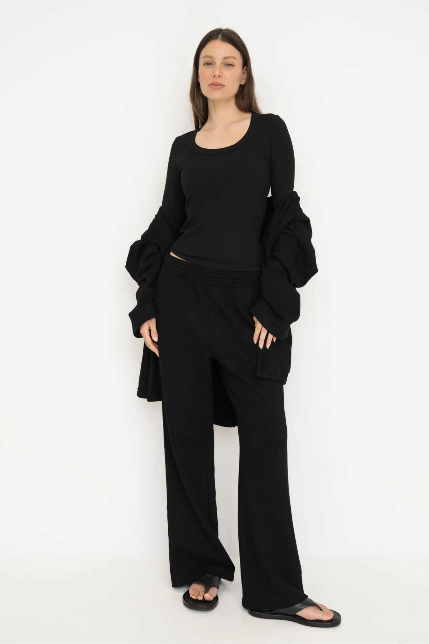 Upgrade your downtime with the French Terry Wide Leg Pants from AOCO. Crafted from ultra-soft fabrics, these chic bottoms provide a flattering, relaxed fit.