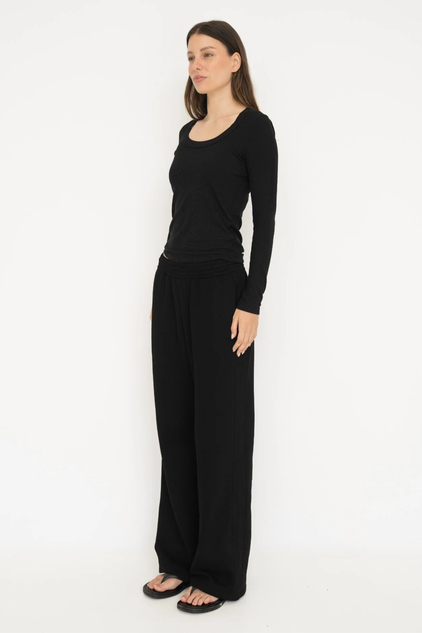Upgrade your downtime with the French Terry Wide Leg Pants from AOCO. Crafted from ultra-soft fabrics, these chic bottoms provide a flattering, relaxed fit.