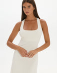 AOCO Capri Cross Back Halter Dress Ivory