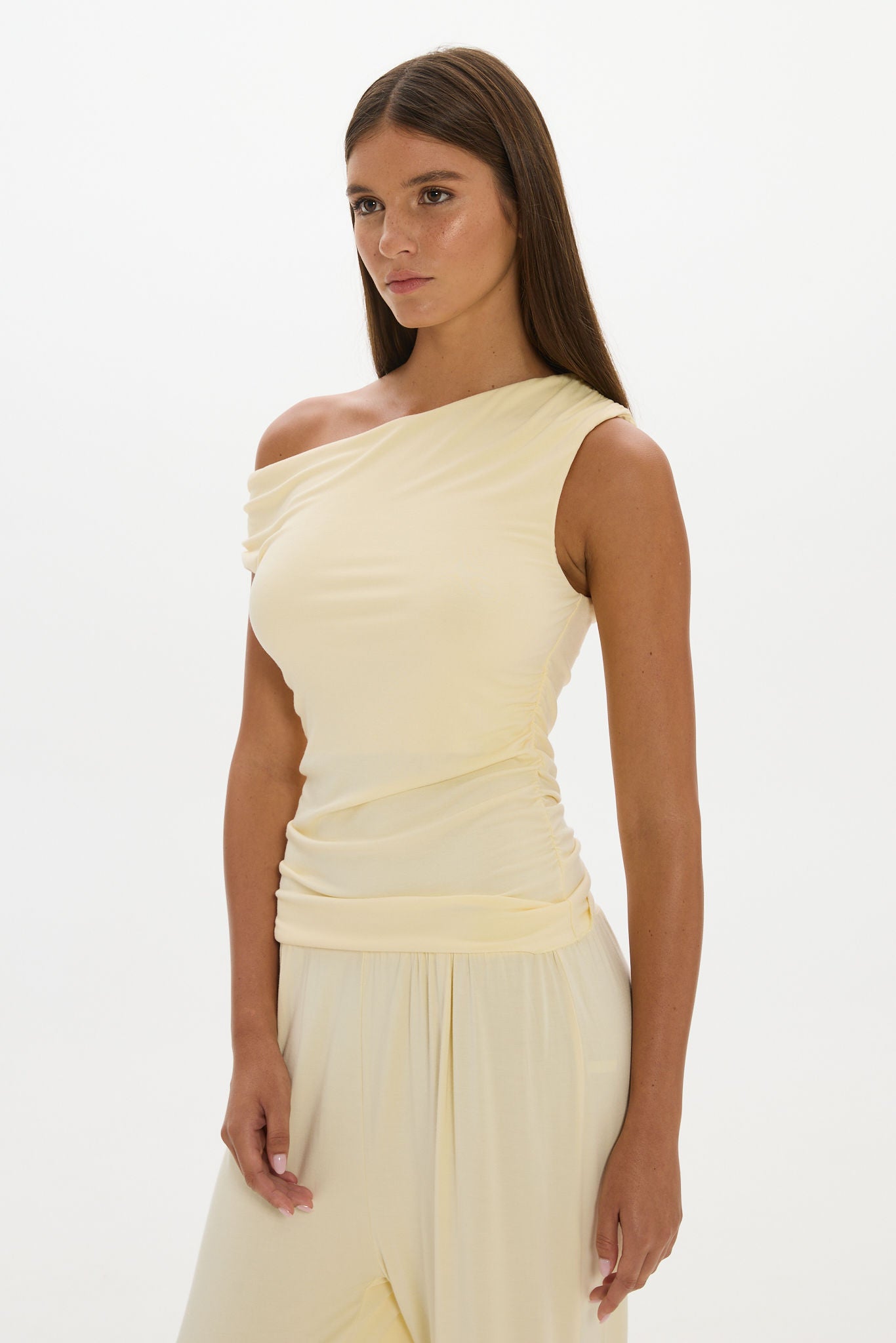 Loose The Label Chloe Off Shoulder Top - Butter Yellow