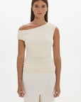 Loose The Label Chloe Off Shoulder Top - Cream