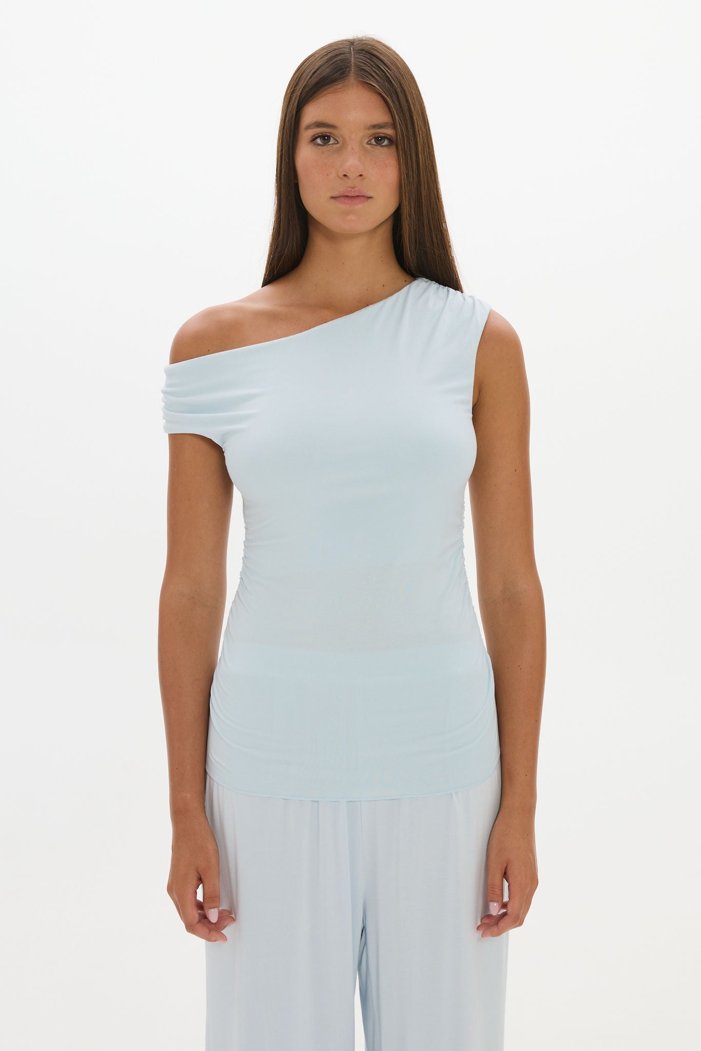 Loose The Label Chloe Off Shoulder Top - Pale Azure