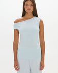 Loose The Label Chloe Off Shoulder Top - Pale Azure