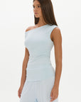 Loose The Label Chloe Off Shoulder Top - Pale Azure