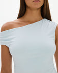 Loose The Label Chloe Off Shoulder Top - Pale Azure