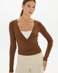 Loose The Label Christy Yoga Wrap Top - Earth 