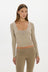 AOCO Christy Yoga Wrap Top - Taupe