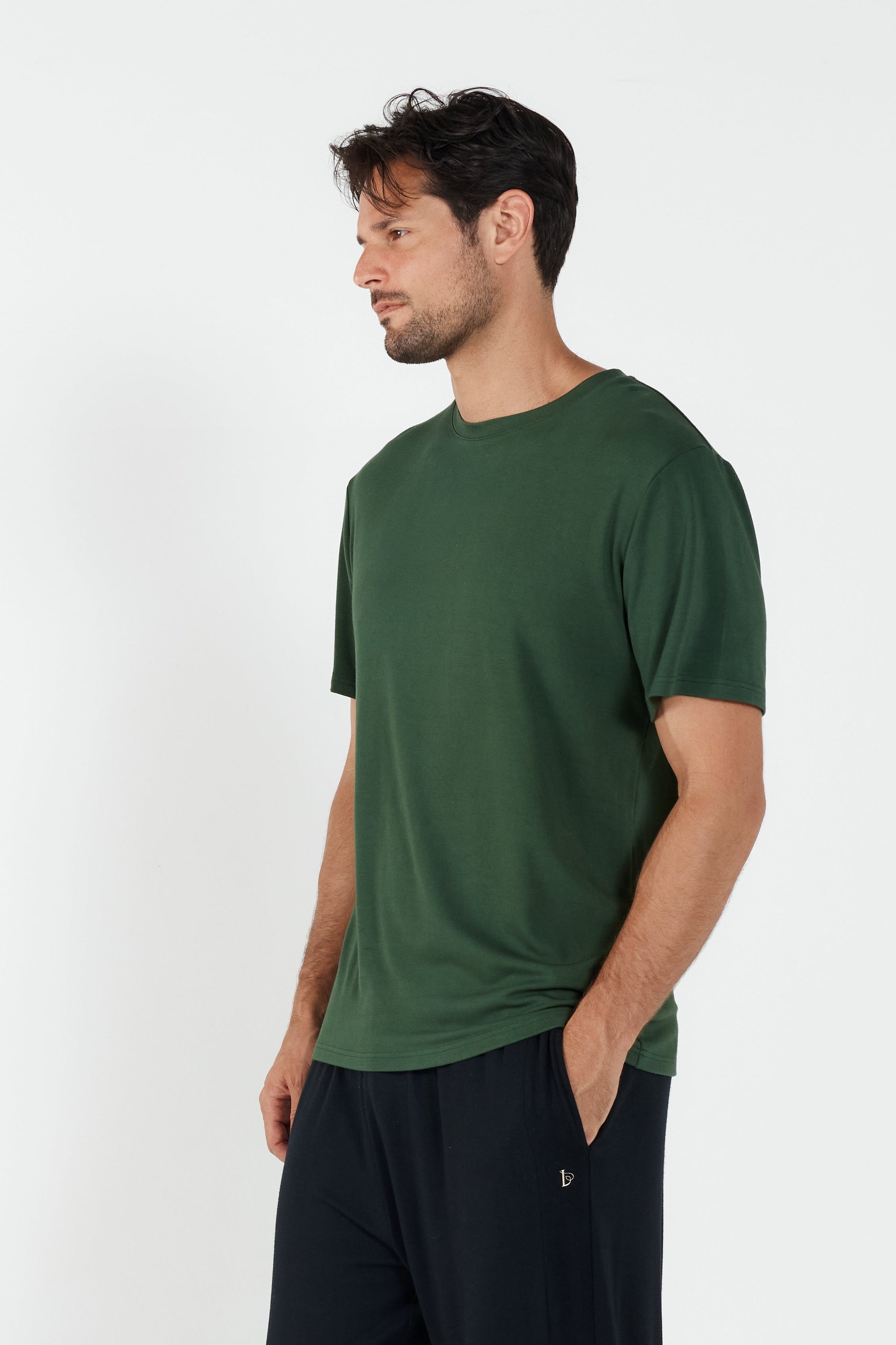Mens Crew Neck Tshirt Forest Green
