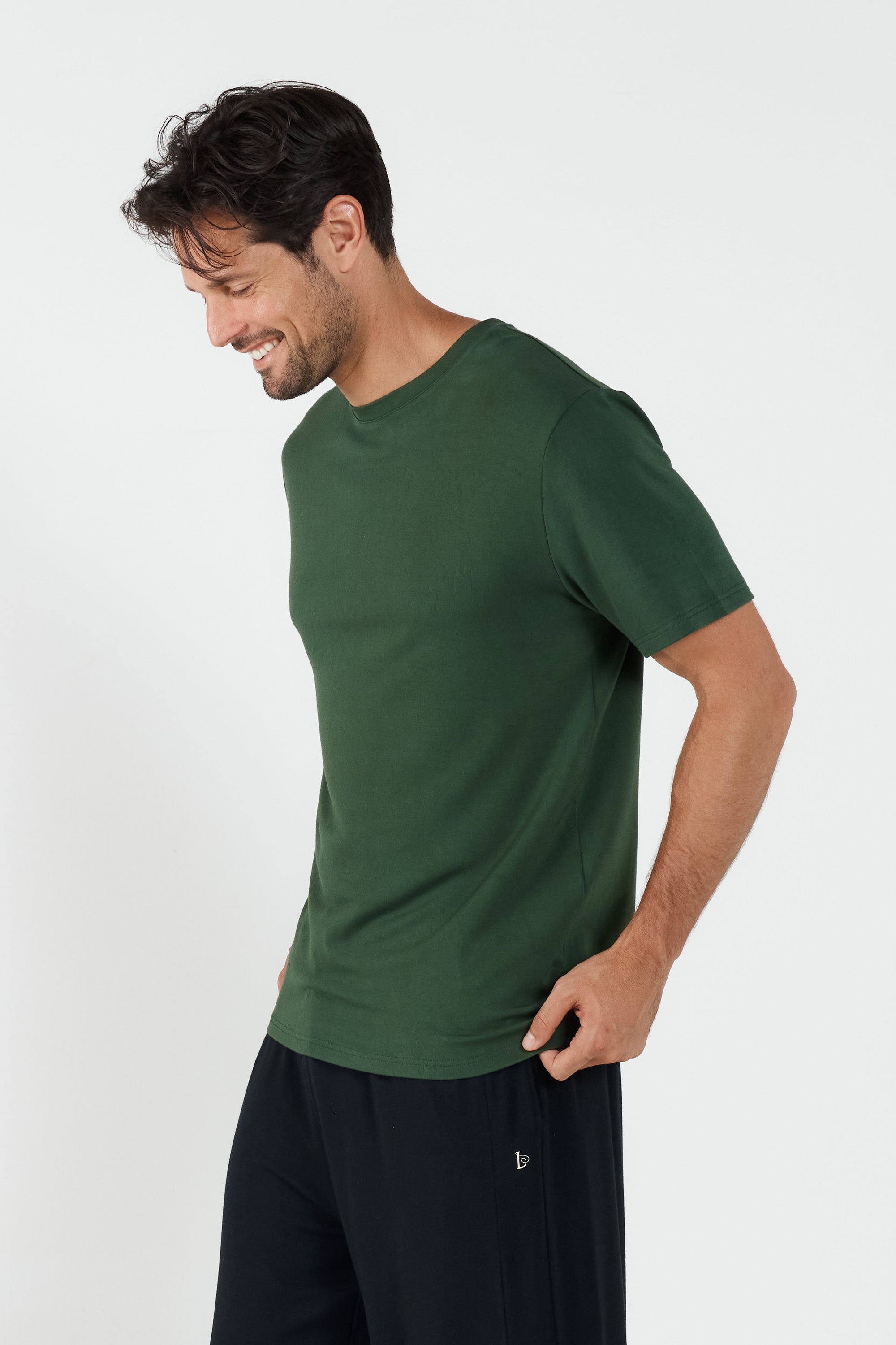 Mens Crew Neck Tshirt Forest Green