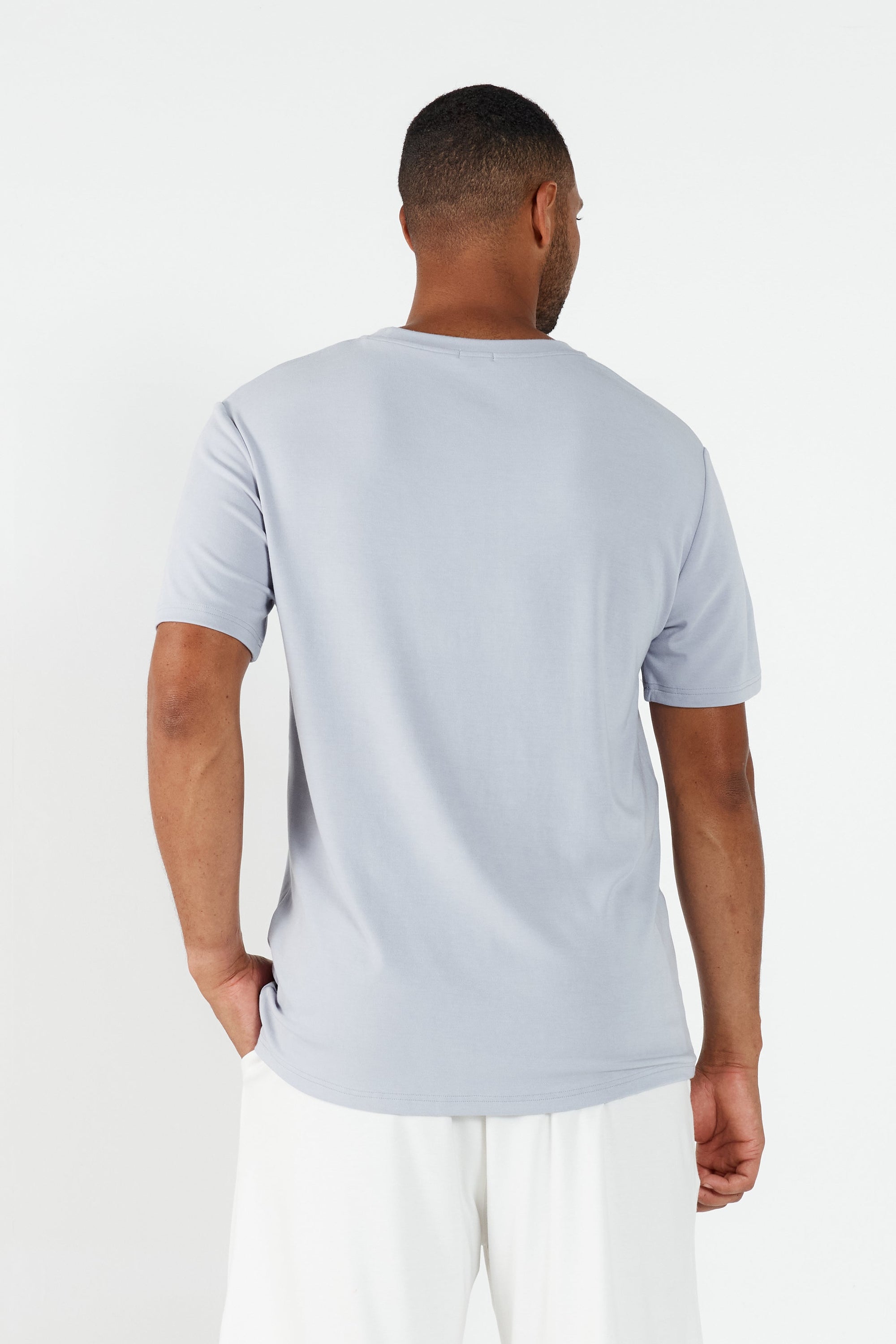 Mens Crew Neck Tshirt Lavender Grey