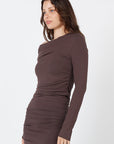 Como Off-Shoulder Drape Top - Espresso