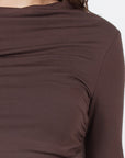 Como Off-Shoulder Drape Top - Espresso