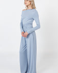 Como Off-Shoulder Drape Top - Lavender Grey