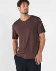 Como V-Neck T-Shirt - Espresso
