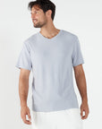 Como V-Neck T-Shirt - Lavender Grey
