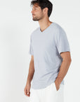 Como V-Neck T-Shirt - Lavender Grey