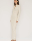 Embrace effortless style with the Long Sleeve Henley Maxi Dress from AOCO. Featuring a classic button front and soft fabrics, it's your new daily essential.