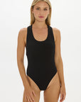 Black Cross Back Bodysuit