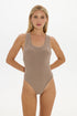 Taupe Cross Back Bodysuit