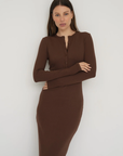 Embrace effortless style with the Long Sleeve Henley Maxi Dress from AOCO. Featuring a classic button front and soft fabrics, it's your new daily essential.